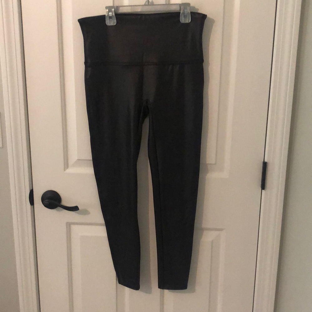 SPANX Shiny Black High-Waisted Leggings
